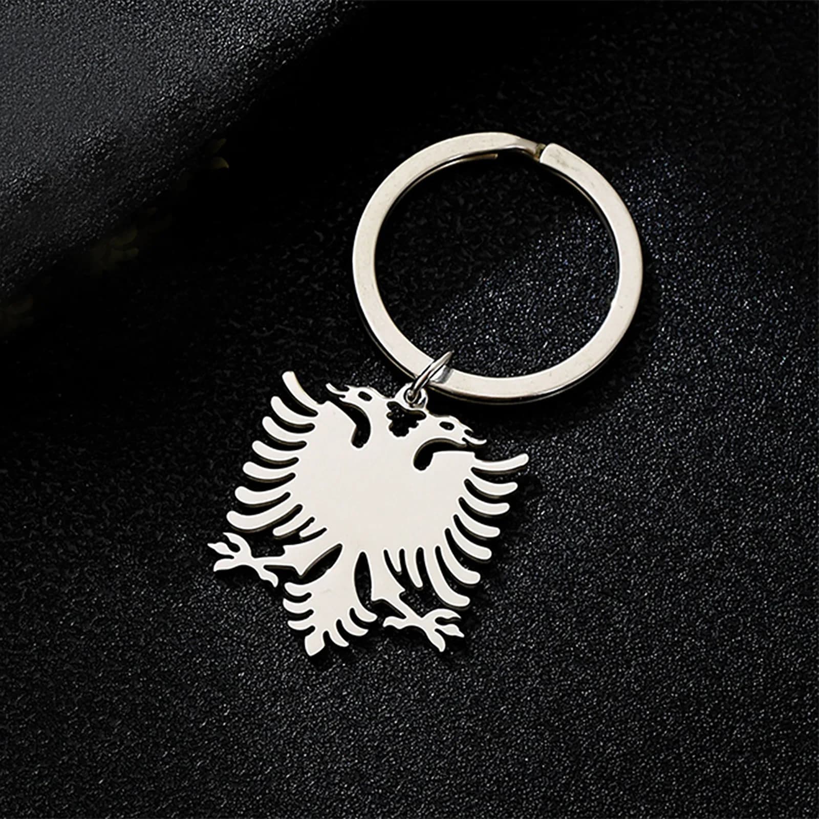 Porte-clés pendentif emblème National d'aigle d'albanie pour hommes et femmes, porte-clés ethnique en acier inoxydable, bijoux cadeau