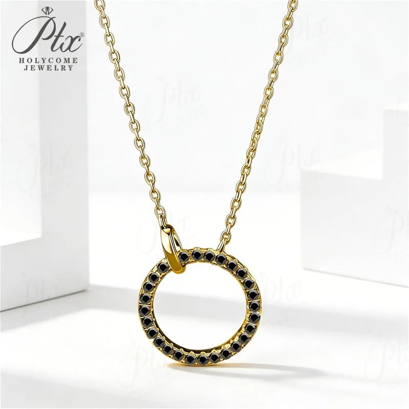 Collier pendentif cercle en moissanite et diamant, argent sterling 925, cadeau fête des mères, anniversaire, bijoux de mariage, charme, Holycome Jewelry