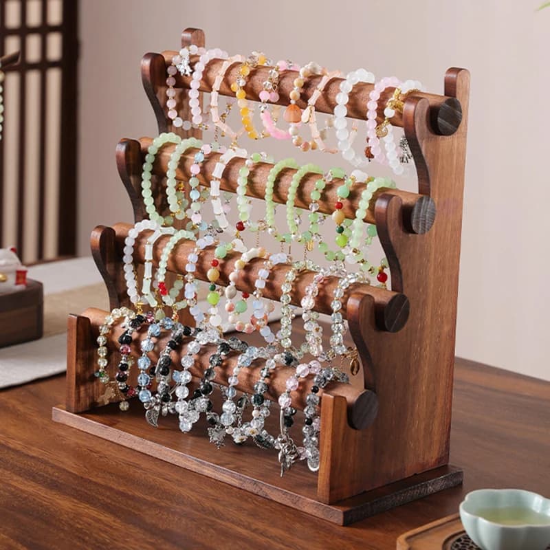 Présentoir de bijoux en bois amovible, présentoir exquis, accessoires de Bracelet, support de rangement, organisateur de bijoux Vintage