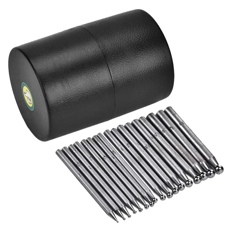 VELIF-17PCS poinçons de Dapping fabrication d'orfèvrerie de bijoux outil de domage poinçon de bloc de Dapping pour artisans et artistes