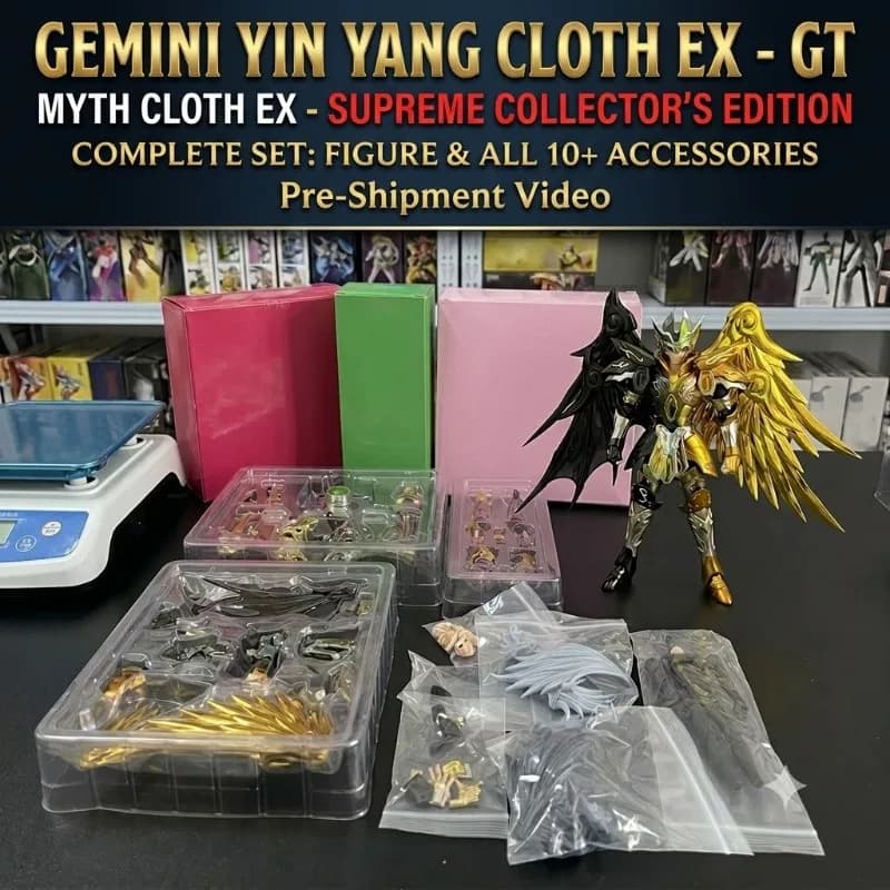 【Tout neuf en stock】 SaintSeiyaGT Soul Of Gold Gemini Saga Kanon Myth Cloth EX Corps en métal avec figurine d'action