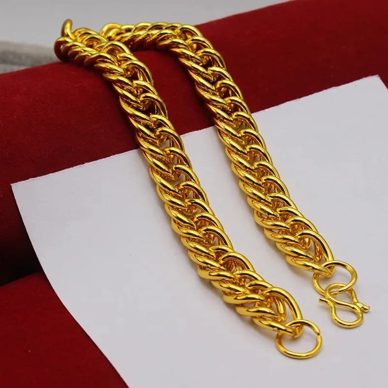Collier pour hommes en or massif 24K AU999, 60cm, chaîne de Style patron lourd, bijoux de déclaration audacieux pour hommes