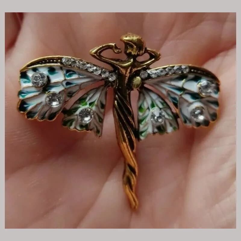 Broche en forme de nymphe, bijou, pendentif, châle, Art Vintage, Nouveau Style