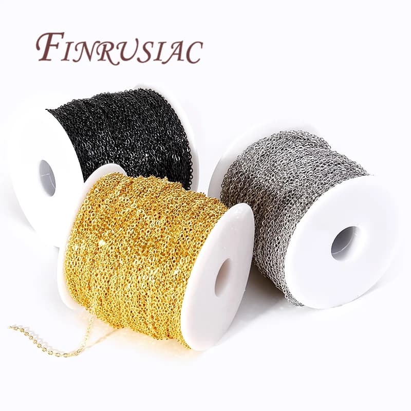 Collier plat en forme de O en métal plaqué or JO18 K, équipement fin de 1.5mm, bijoux de bricolage faits à la main, exécutif, vente en gros, en vrac