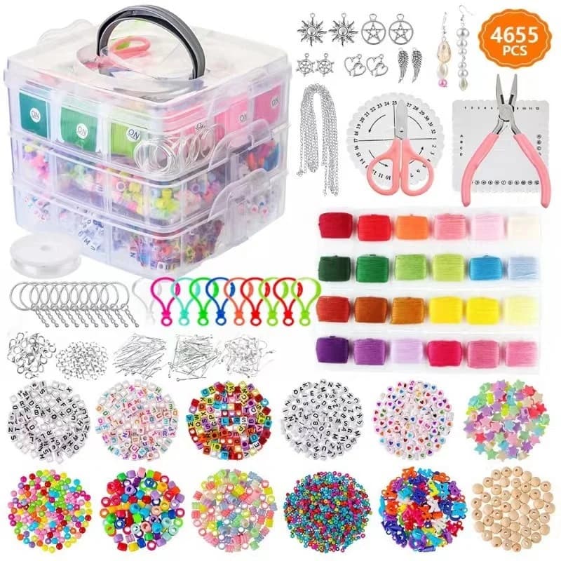 Ensemble d'accessoires de bijouterie DIY 4655 pièces/1 ensemble