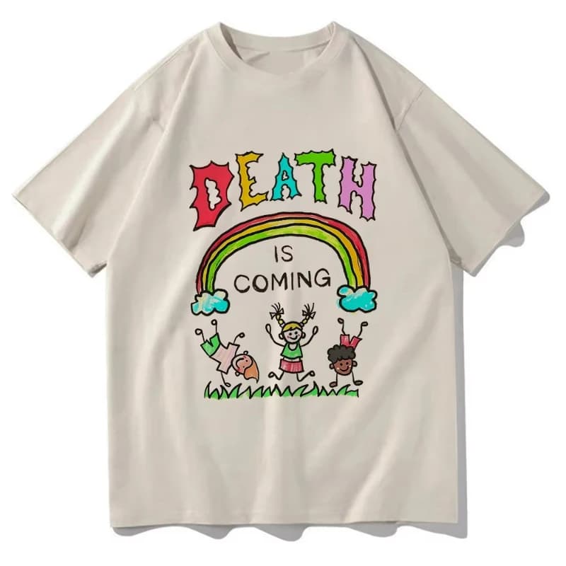 La mort arrive t-shirt drôle hommes/femmes vêtements Harajuku Vintage unisexe 100% coton graphique t-shirts classique