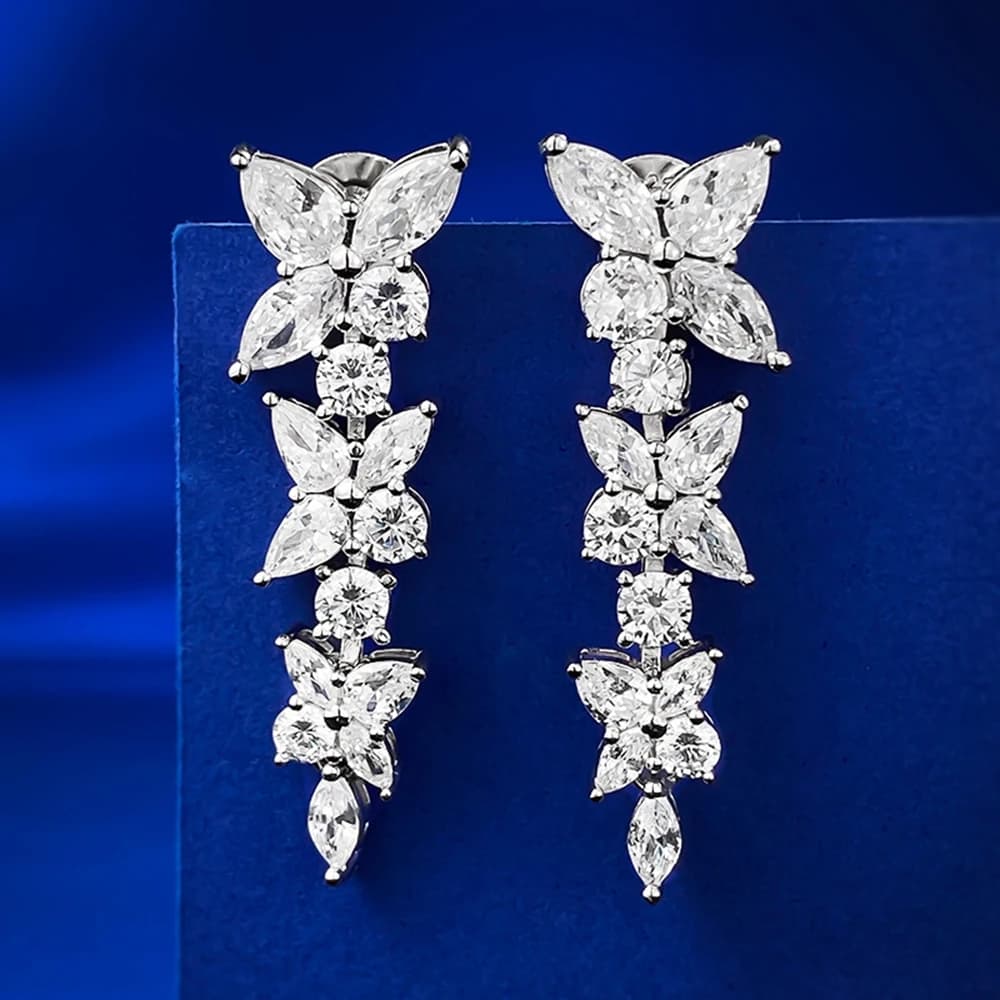 PuBang – boucles d'oreilles en argent Sterling 925 massif, bijoux fins, coupe Marquise, Moissanite créée, cadeau de mariage pour femmes, vente en gros