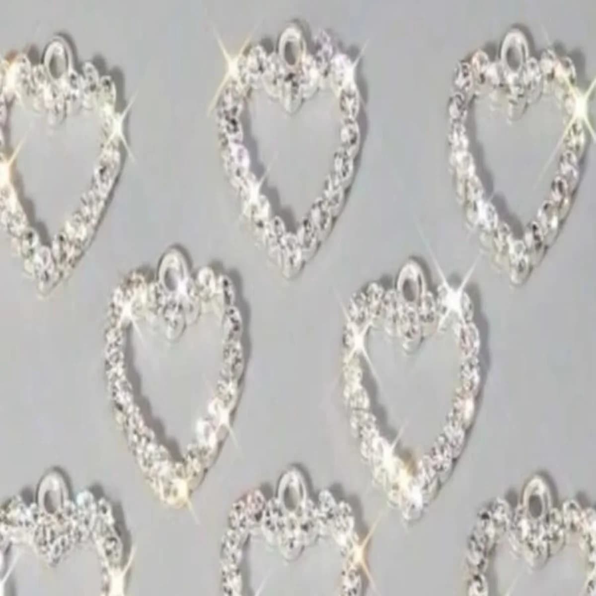 10 pièces bricolage plein diamant coeur de pêche pendentif accessoires