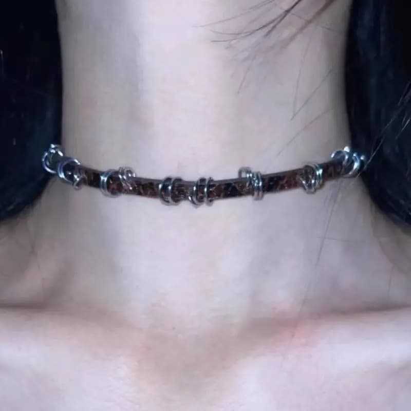Nouveau collier ras du cou en cuir PU pour femmes hommes Cool Punk gothique Y2K EMO tour de cou Vintage