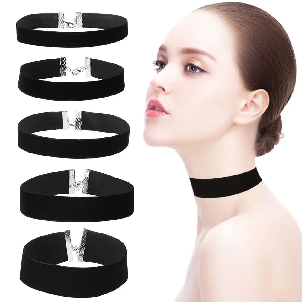 Goth Black Velvet Choker for Women, Gothic Style Corde Neck Decoration, Jewelry on the Neck Collar for Girl, Kpop, 2022