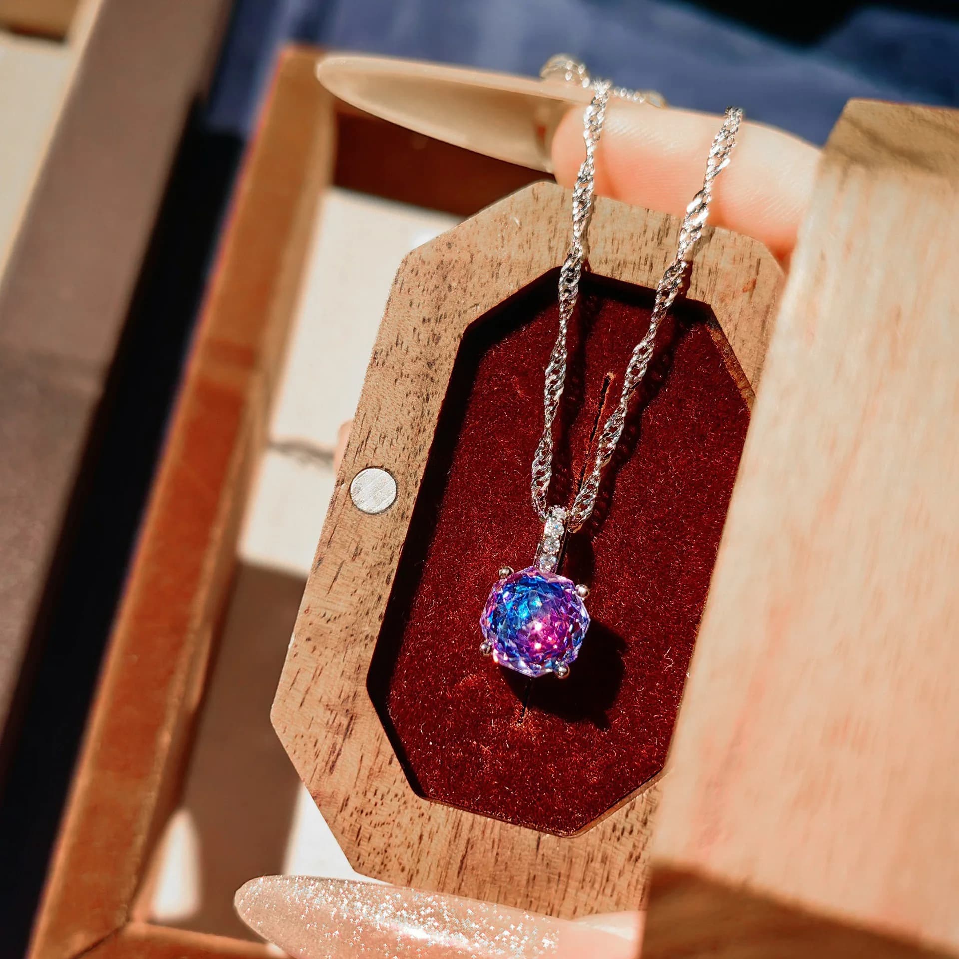 Collier pendentif rose en argent sterling 925, boucles d'oreilles en diamant, bague en diamant rose, bijoux en aquamarine, mode de luxe