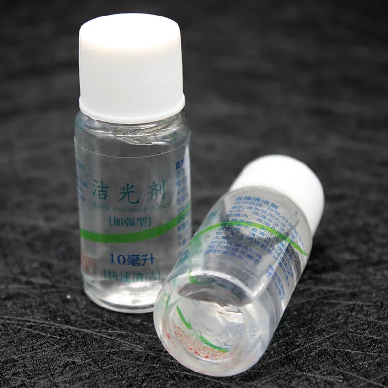 Nettoyeur de bijoux en argent et or, vernis liquide pour l'élimination du ternissement, Kit de Solution de trempage pour bagues et colliers, Non toxique, sans danger pour les pierres précieuses