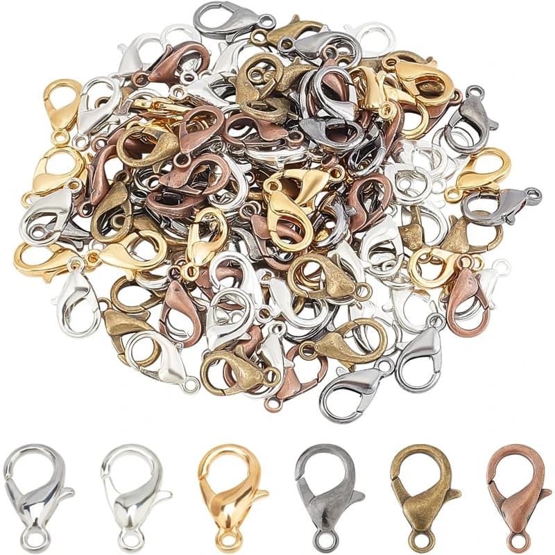 Fermoirs à homard en métal doré, 100 pièces, connecteurs de Bracelets, crochets, matériaux de charme pour bricolage, fournitures de fabrication de bijoux, accessoires