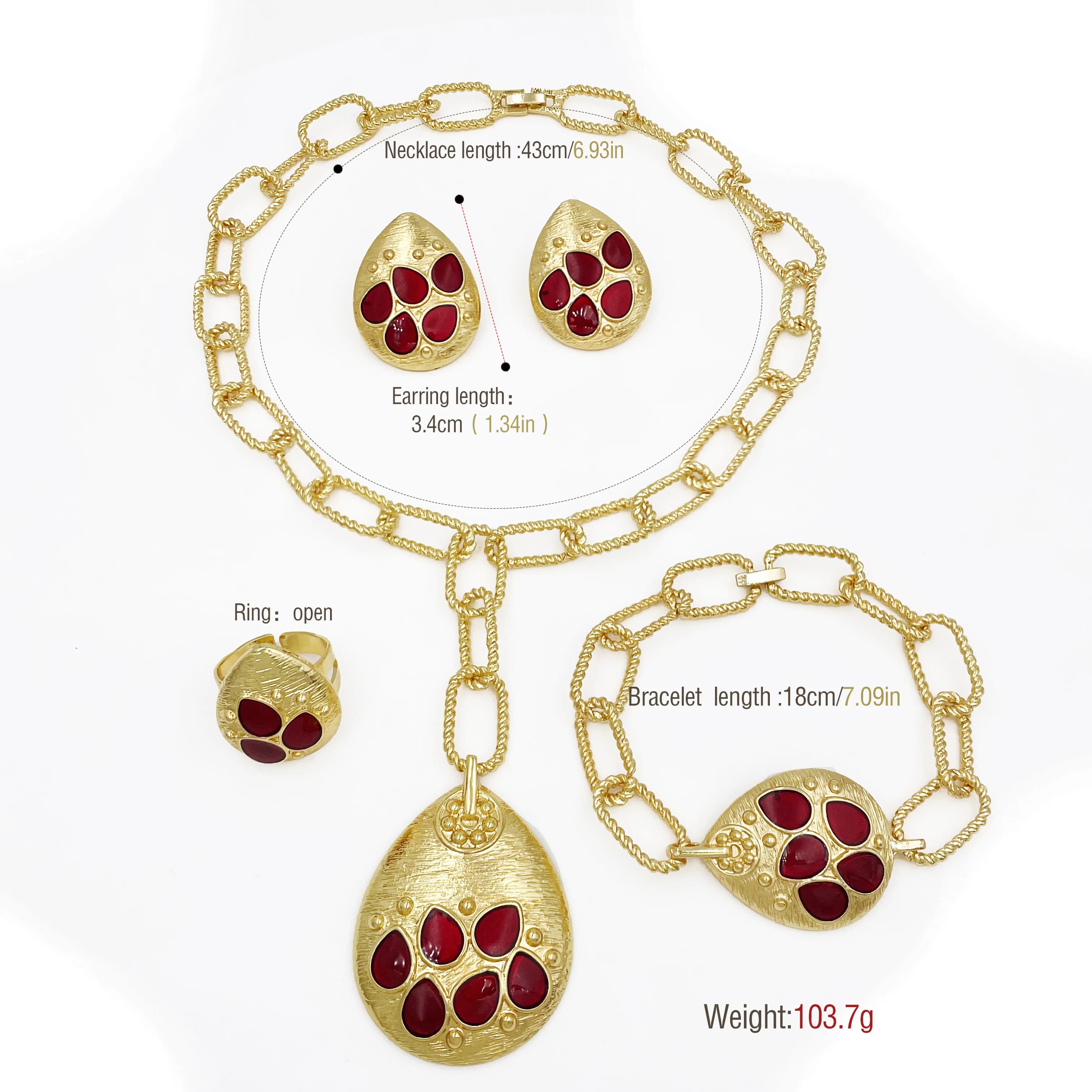 Ensemble de bijoux plaqué or pour femme