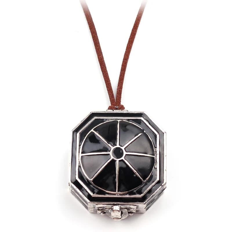 Collier Boussole Vintage avec Pendentif Montre de Poche Jack pour Homme, Long Cordon Émaillé Noir, Cadeau de Costume