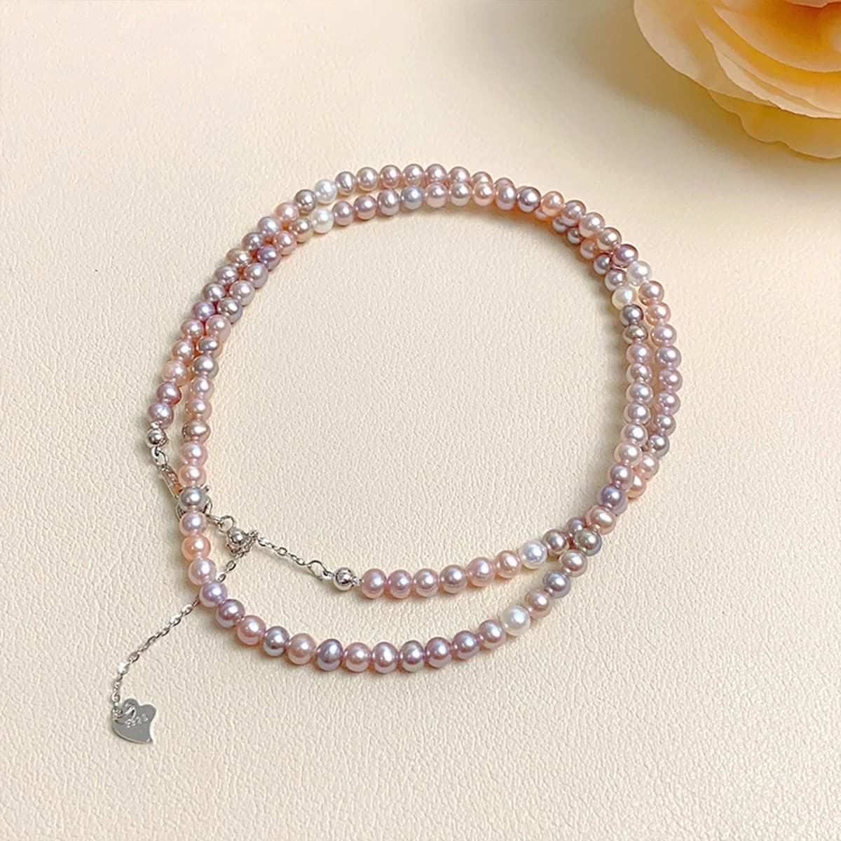 Collier de perles d'eau douce naturelles 3-4mm, couleurs mélangées de bonbons presque rondes pour femmes, accessoire de luxe léger de haute qualité, cadeau