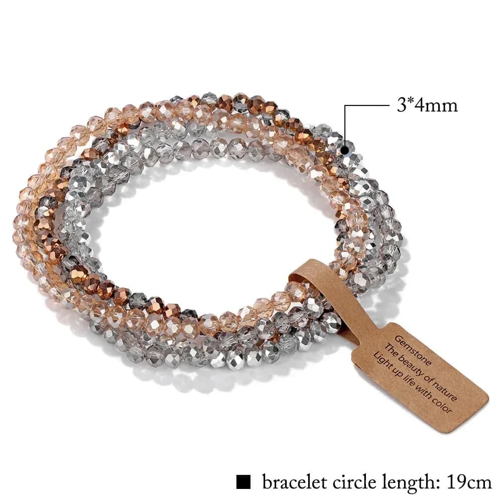 Ensemble de 4 pièces de perles de verre à facettes