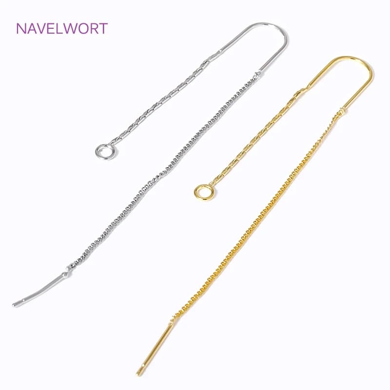 Boucles d'oreilles à long pompon plaqué or 18 carats, fil d'oreille en laiton, barre en U centrale et anneau ouvert, boucle d'oreille bricolage, accessoires exécutifs