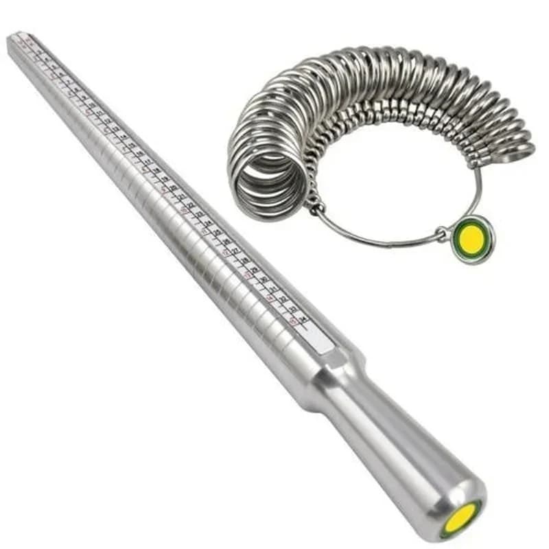 Ensemble d'outils de mesure de jauge d'anneau en métal, bâton de mandrin de jauge, outil de doigt, équipements de fabrication de bijoux, accessoires