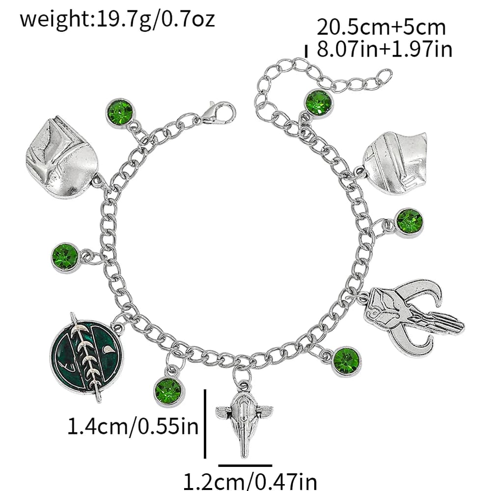 Bracelet à breloques Star Wars Mandalorian - Design vaisseau spatial, bijou fantaisie pour femme, cadeau cosplay