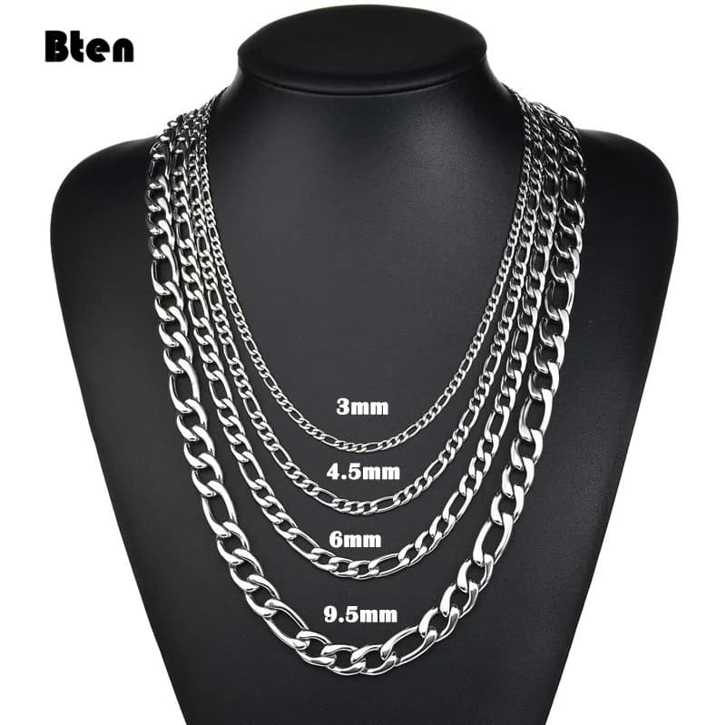 BTEN 2020 mode classique Figaro chaîne collier hommes en acier inoxydable Long collier pour hommes femmes chaîne bijoux
