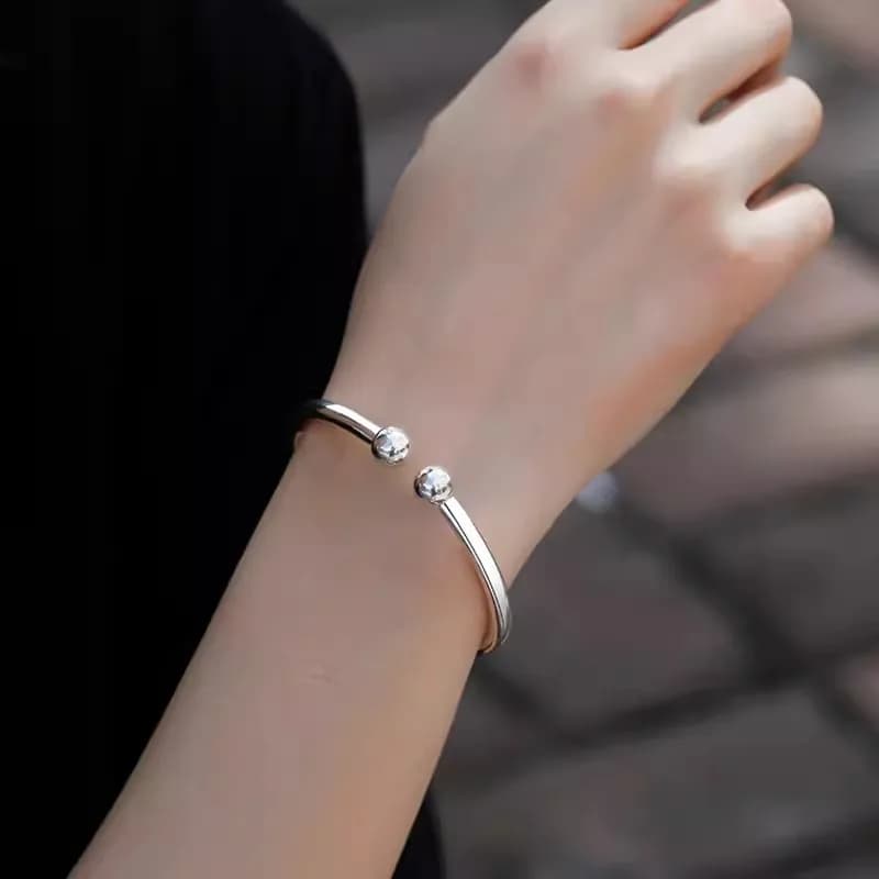 Bracelet en argent Sterling 925 pour femmes et hommes, bijoux de mode pour fête de mariage, mignon, fait à la main, lignes fluides réglables