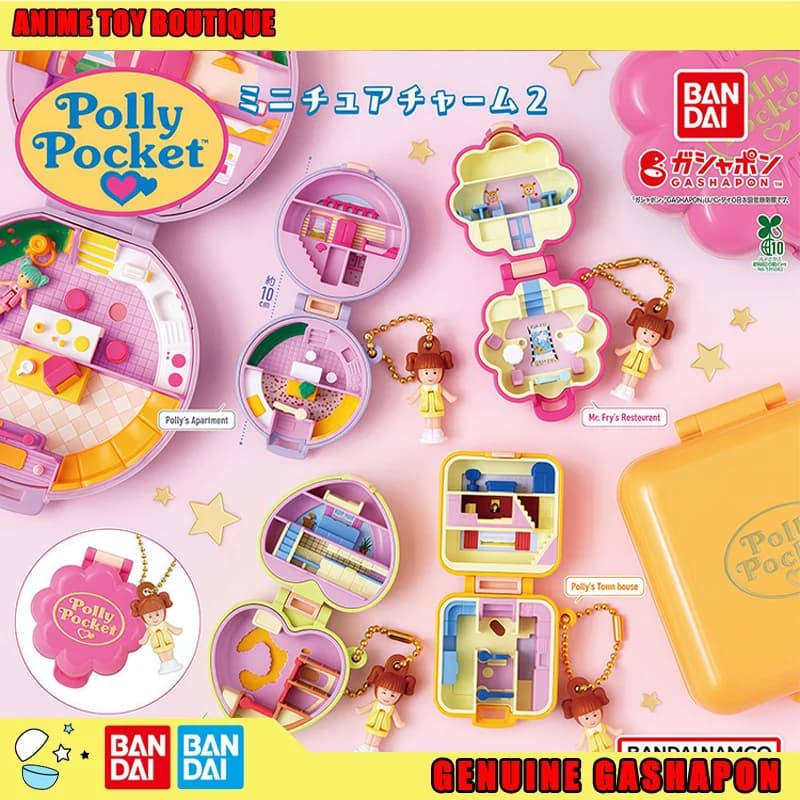 Bandai POLLY POCKET figurine petite fée coffre au trésor sac à dos porte-clés Gashapon balle jouets pour enfants cadeau Original