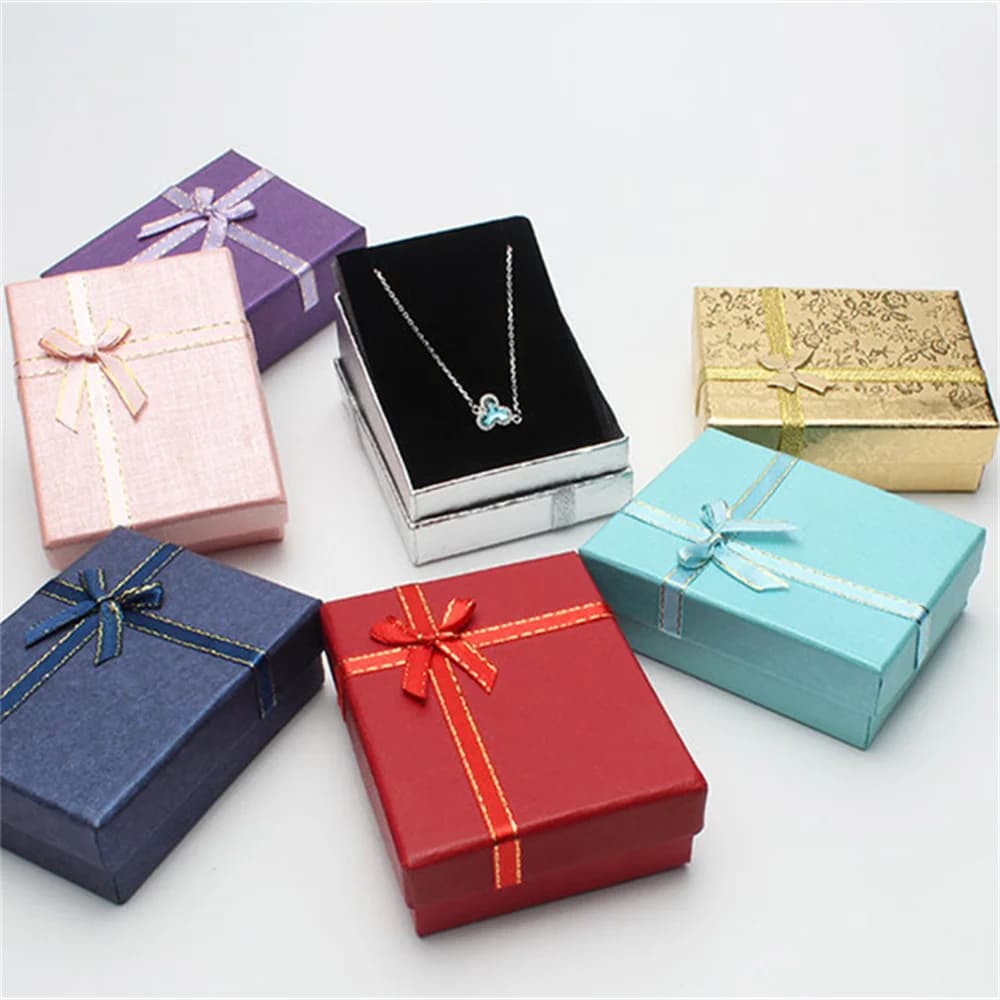 Boîte à Bijoux avec Nministériels d Papillon pour Mariage, Bague de Fiançailles, Boucles d'Oreilles, Collier, Bracelet, Boîtes de Rangement en Forme d'Emballage Cadeau