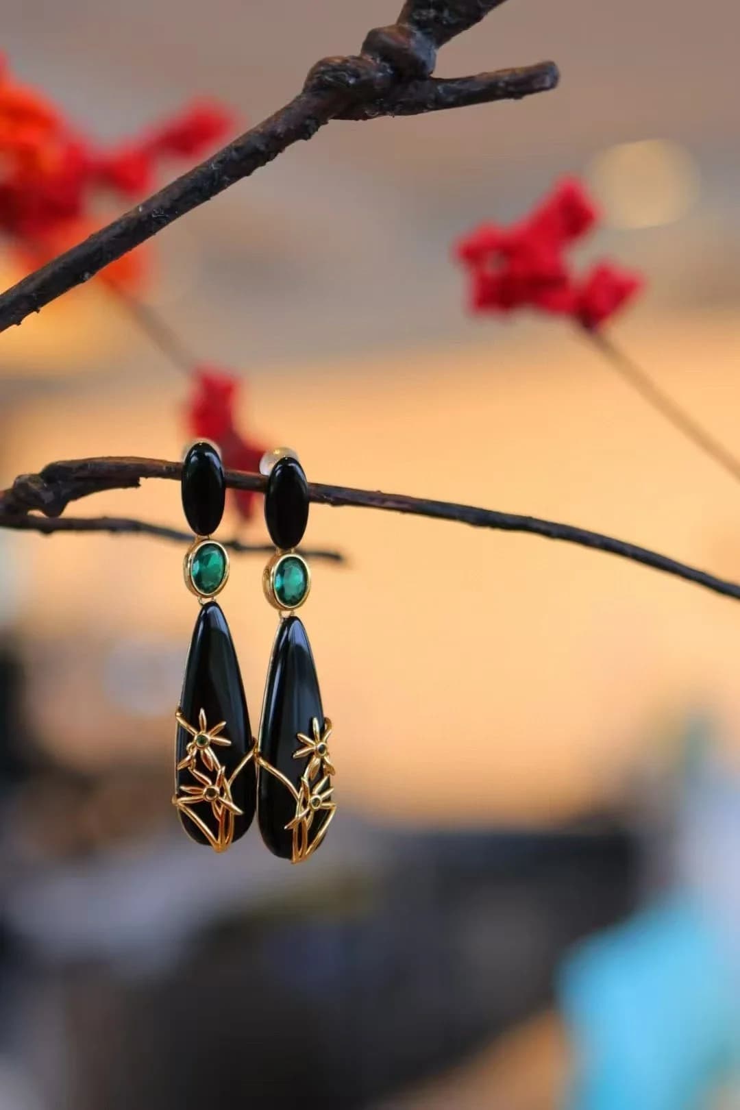 Certificat Niche 925 argent naturel noir Agate goutte boucle d'oreille authentique Onyx gravé gland oreille Stud déclaration bijoux