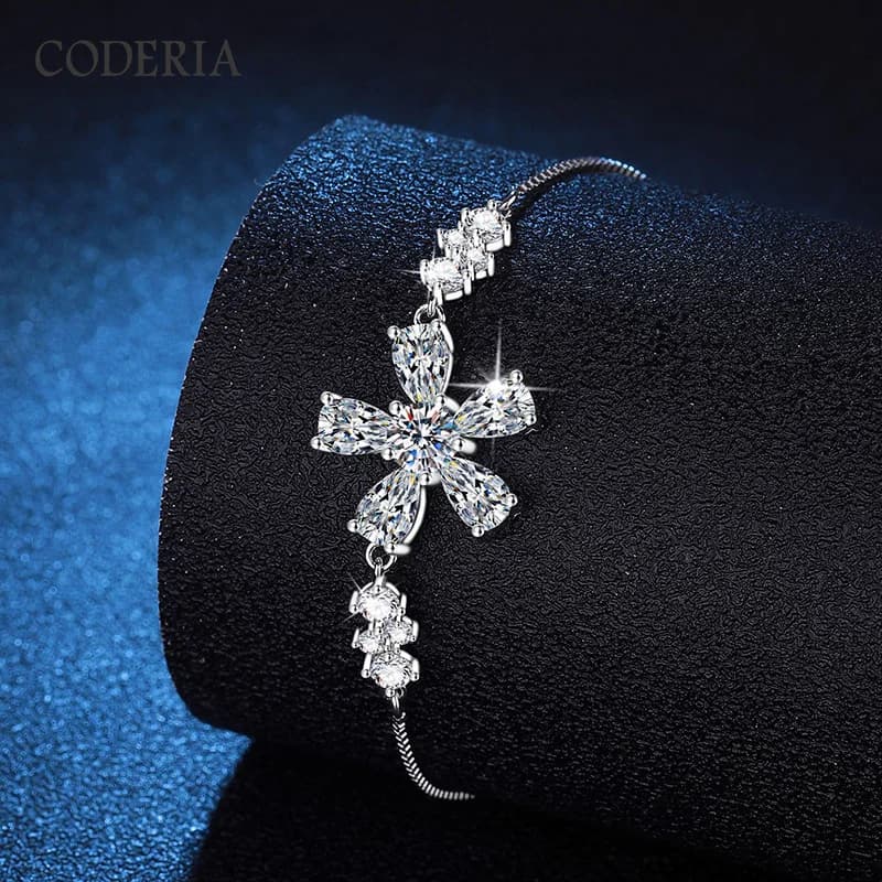 Bracelet en argent regardé 2025 plaqué or 18 carats