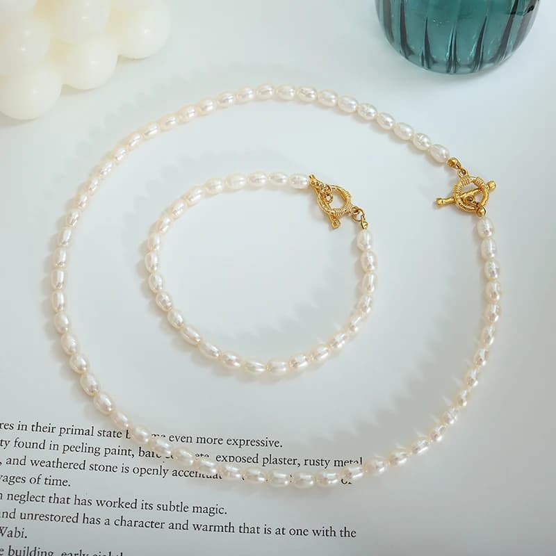 Collier de Perles Baroques Françaises pour Femme, Bracelet Chic et Élégant, Accessoires d'Esthétique pour Bol, Bijoux de Mariage, Vente en Gros