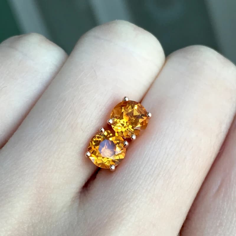 MeiBaPJ – boucles d'oreilles en Citrine brésilienne naturelle, bijoux à clous simples en argent véritable 925, breloques fines pour femmes
