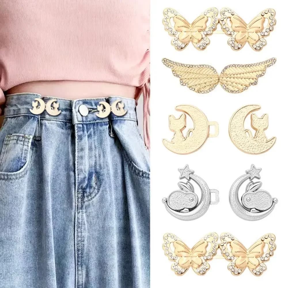 Serrer le bouton de taille pour femmes, jupe, pantalon, jean, ornements, Clip de taille réglable, épingles métalliques, accessoires pour vêtements de bricolage amovibles