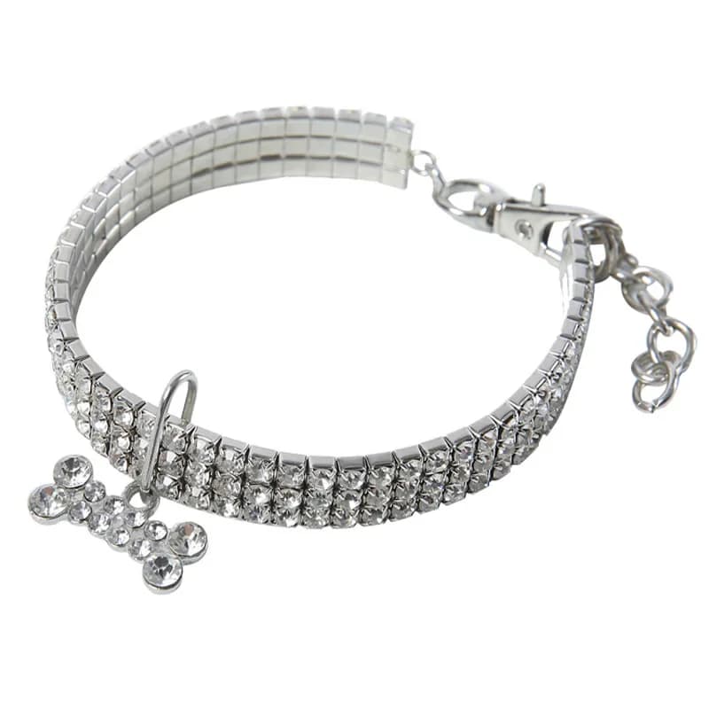 Collier pour chien Bijoux en strass Chihuahua Bijoux en cristal Texte gravé réglable Accessoires pour chien Collier Perro Ошейвк Для С®???к