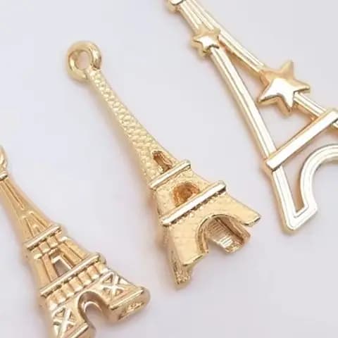 Pendentif tour Eiffel de Paris plaqué or 14 carats, accessoire de Bracelet fait à la main, fabrication de bijoux décoratifs