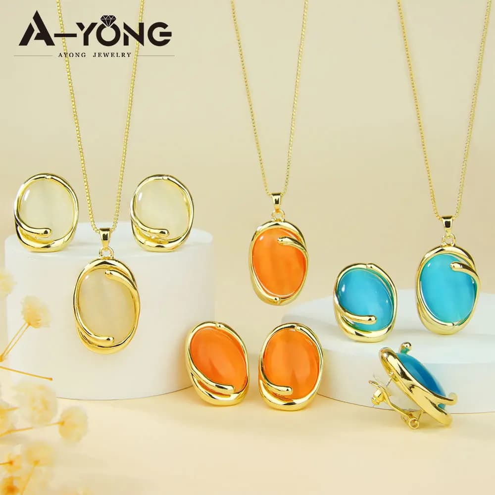 Ensemble de bijoux en cristal rare de mode brésilienne, collier et boucles d'oreilles en pierres précieuses bleues naturelles, bijoux italiens pour femmes, bijoux pour la Saint-Valentin