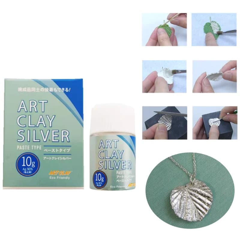 Pâte d'Argile Argentée Pure 999 (10/20g) pour Bijoux Faits Main DIY / Pendentifs / Boucles d'Oreilles / Bagues - Matériau de Réparation et de Polissage Décoratif