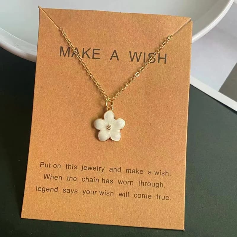 Collier pendentif fleur pour femmes, mode coréenne, mignon, romantique, ras du cou, couleur dorée, chaîne à maillons, bijoux de cou, cadeau, nouvelle collection