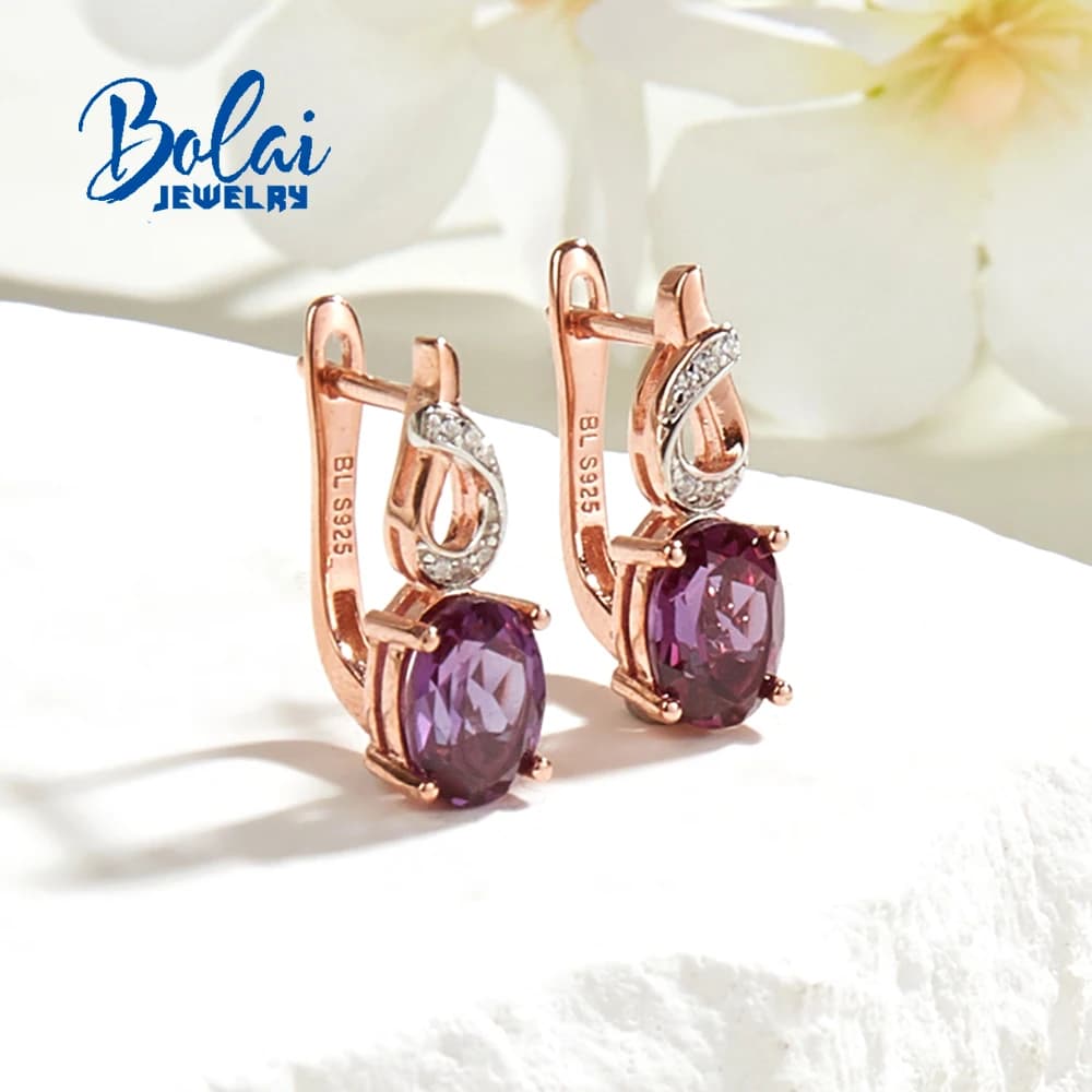Boucle d'oreille élégante en argent Sterling 925, avec changement de couleur créé, pierre alexandre pour femmes, usage quotidien, bijoux cadeau