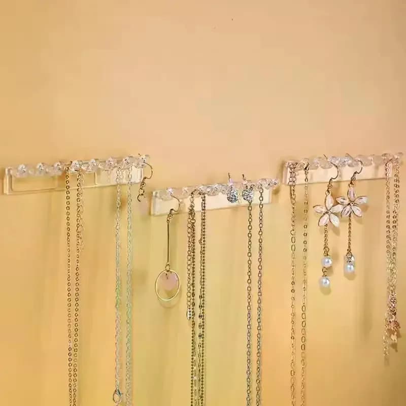 Paquet de 3 porte-colliers, organisateur de colliers mural avec 8 crochets, pour suspendre des bijoux, des Bracelets, des Bracelets et des bagues