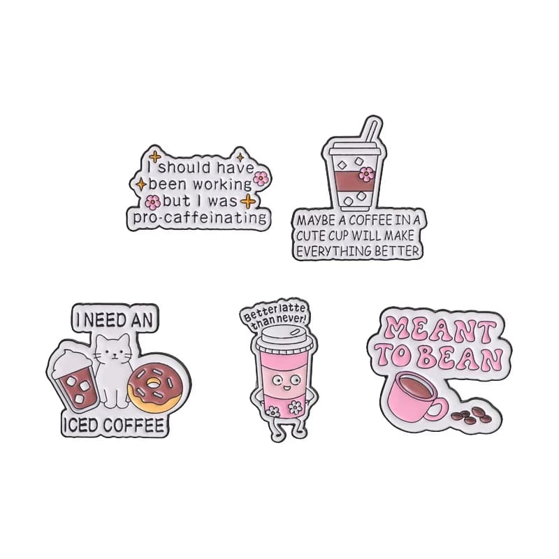 Broche en émail 'Coffee In Cute Cup Will Make Better' motif chat et café, pour sac, revers, badge, bijou, cadeau pour les passionnés de café