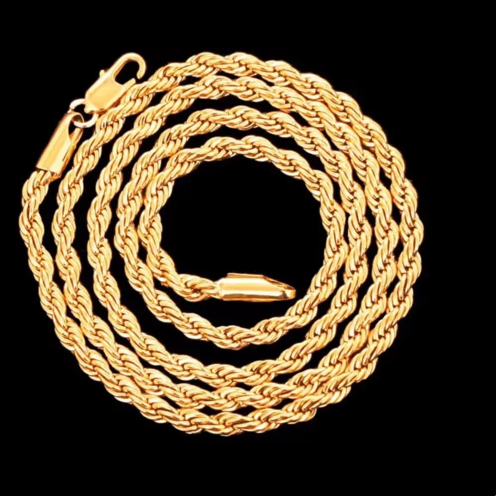 925 argent gros Noble 45-60 cm 18 K or 4mm corde chaîne collier pour femmes homme mode mariage charme cadeau bijoux 18-24 pouces