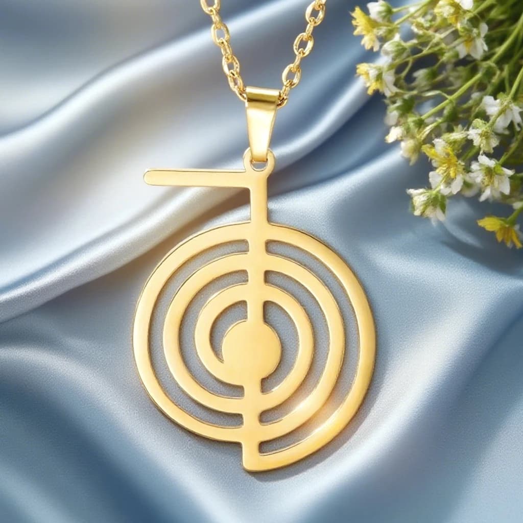 Reiki Cho Ku Rei collier guérison Énergie Yoga force pendentif divin géométrique protection Talisman bijoux en acier inoxydable  Charme de bon augure  Un talisman puissant  Protection spirituelle