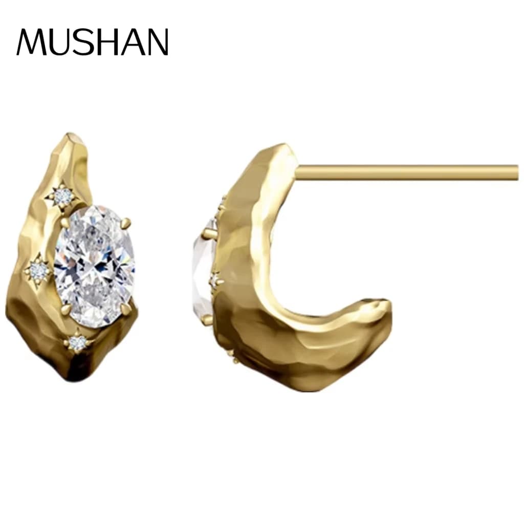 Boucles d'oreilles MUSHAN personnalisées en argent sterling 925 avec moissanite couleur D VVS