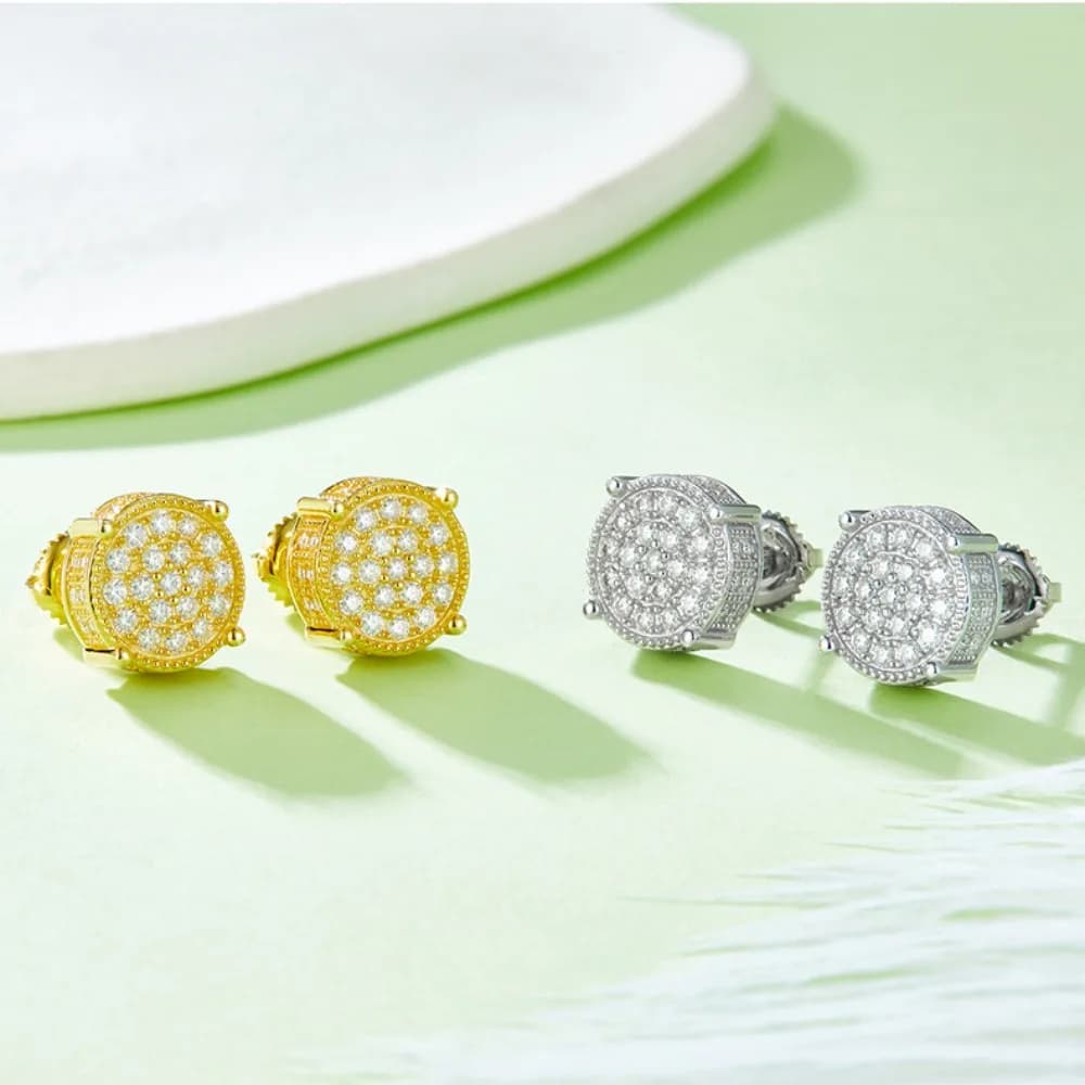 M-JAJA boucles d'oreilles Moissanite complètes pour femmes/hommes plaqué or S925 argent diamant boucles d'oreilles bijoux fins Hip-hop bijoux fins