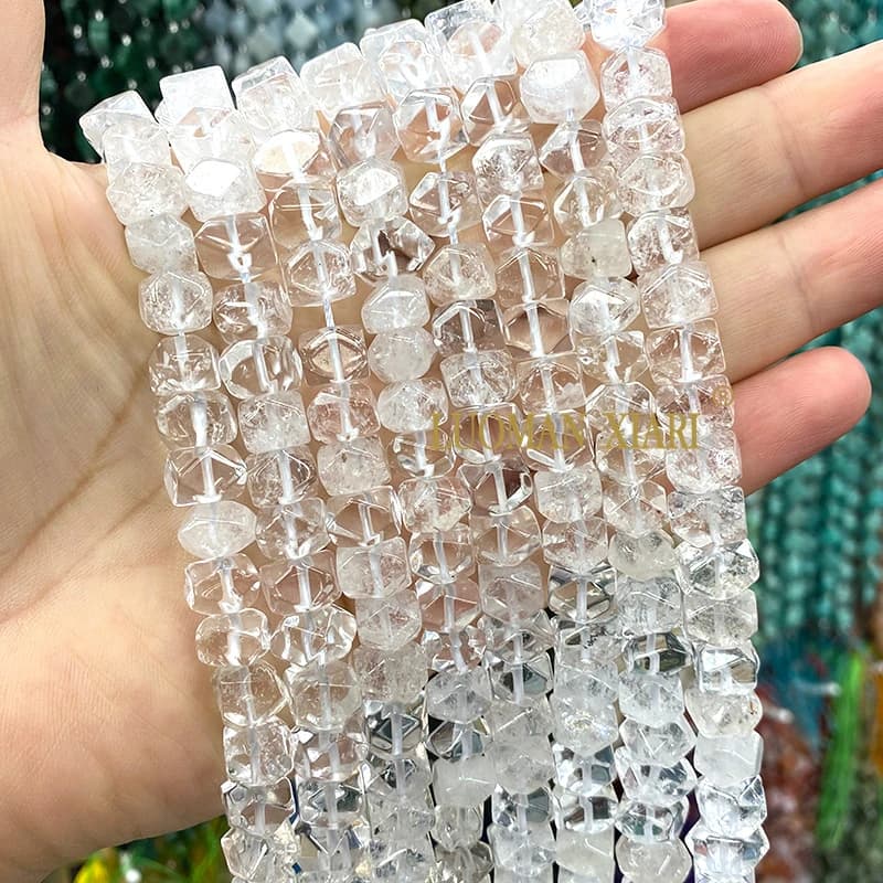 Pierre naturelle minerai brut Quartz Rose Rondelle perles d'espacement amples irrégulières pour la fabrication de bijoux Bracelets à bricoler soi-même accessoires de breloques