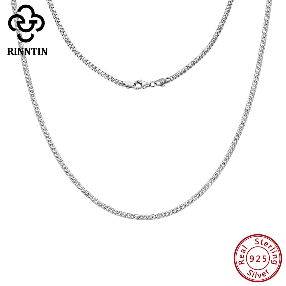 Collier chaîne à maillons italiens en argent sterling 925 véritable Rinntin, 2,0 mm, pour femmes, bijoux délicats en argent vintage SC92