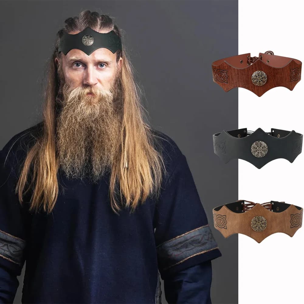 Bandeau de chevalier médiéval, couronne de roi Viking, déguisement d'halloween, accessoire LARP, couvre-chef de gladiateur de guerrier romain ancien