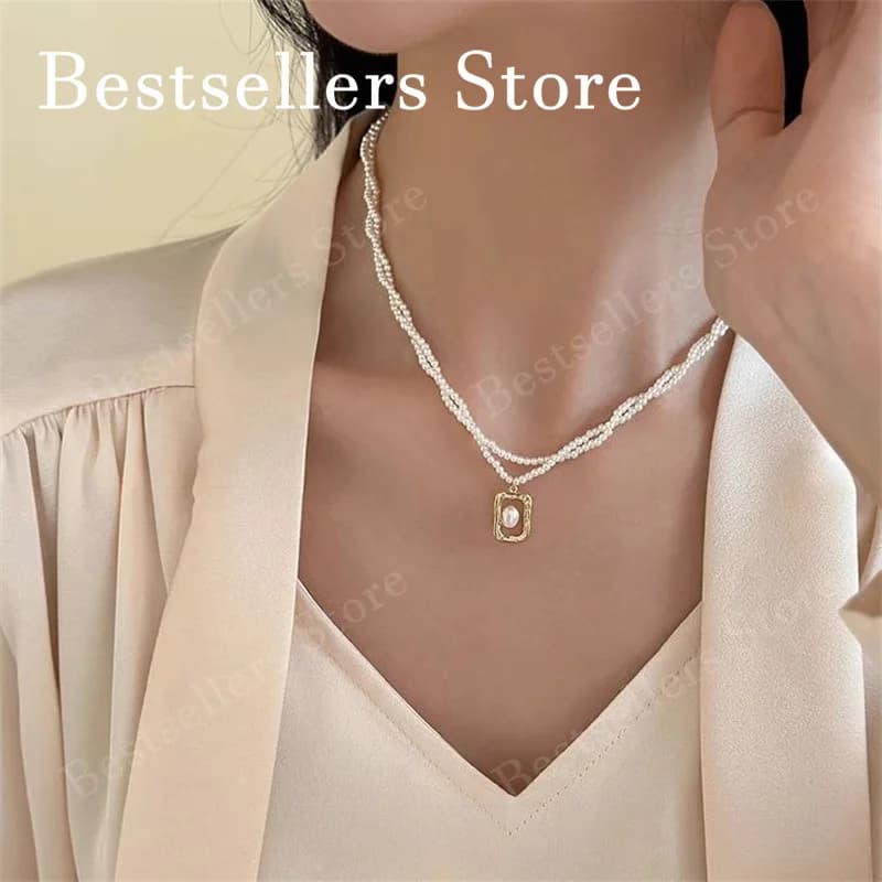 Collier avec pendentif en perle en argent sterling 925 de 18 pouces : élégant, mode féminine, fête, bijoux cadeau