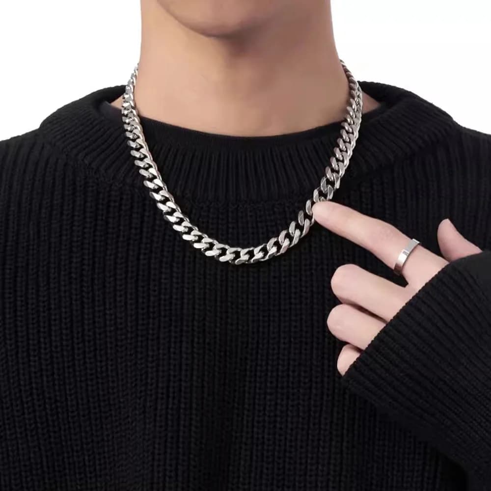 Chaîne à maillons cubains en acier inoxydable, 3/5/7mm, classique, Punk, bijoux de personnalité, Simple, mode Hip-hop, collier de Couple pour hommes et femmes